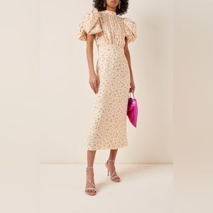 ROTATE Dawn Floral Puff-Sleeve Midi Dress